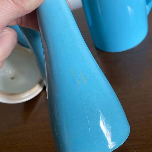 Mid Century Salt Pepper Sugar Cream Blue Set - Picture 3 of 5